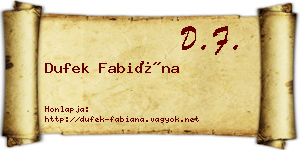 Dufek Fabiána névjegykártya